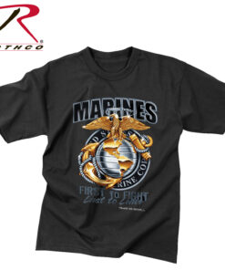 Black Ink Marines First To Fight T-Shirt