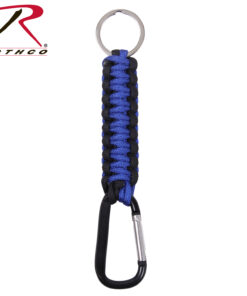 Rothco Thin Blue Line Paracord Keychain With Carabiner